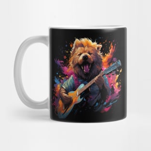 Chow Chow Playing Guitar Mug